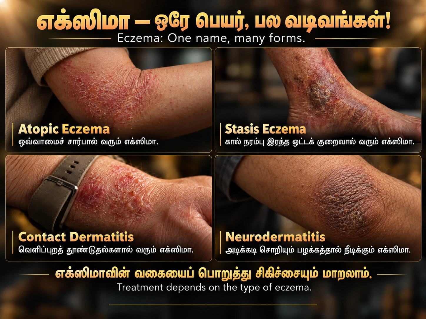Eczema Awareness Month 2026, poster 2: One name, different types of eczema.